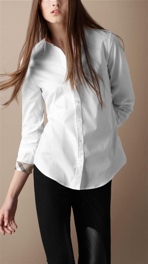 white burberry shirt outfit